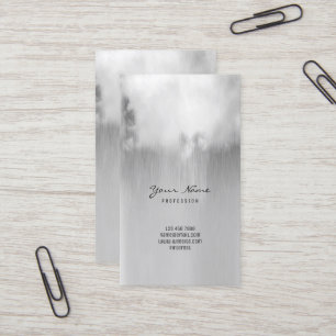 Carte De Visite Nuage de pluie métallique de gris argenté Ombre