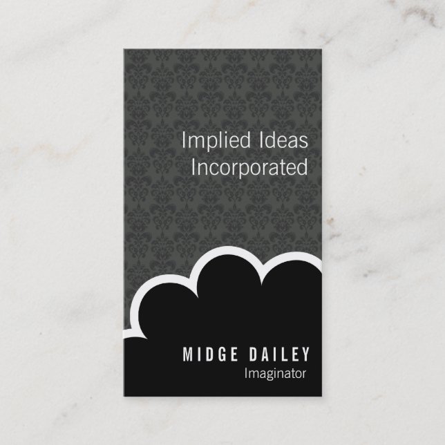 Carte De Visite Nuage d'imagination sur Damas moyen (Devant)