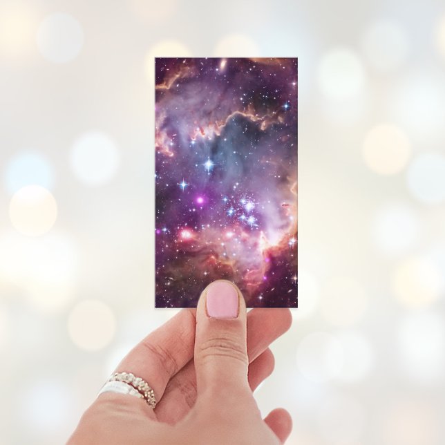 Carte De Visite Nuage Magellanique Violet (Create your own pink celestial photo business cards.)
