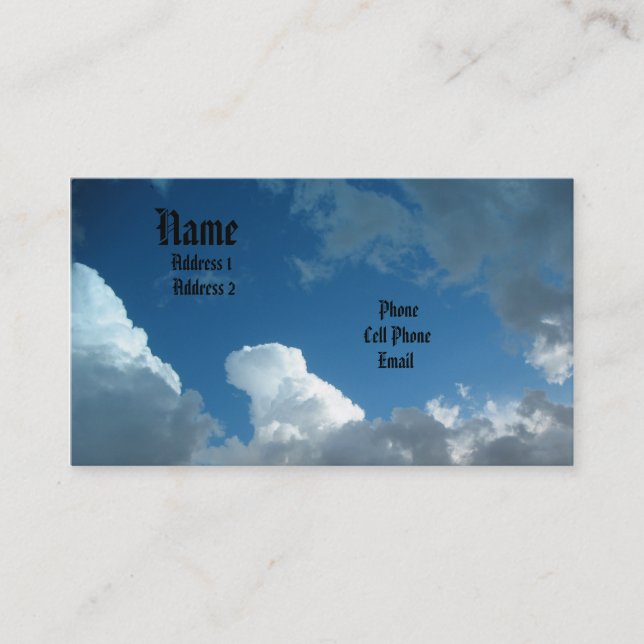 Carte De Visite Nuages (Devant)