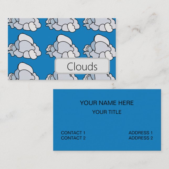 Carte De Visite Nuages Blancs (Devant / Derrière)