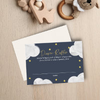 Nuages Bleu foncé Baby shower de couches Raffle