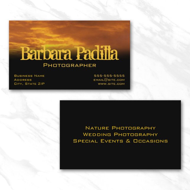 Carte De Visite Nuages Dorés Photo (Golden Clouds Profile Card)