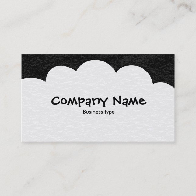 Carte De Visite Nuages Fluffants - Front Noir Avec Arrière Gris Fo (Devant)