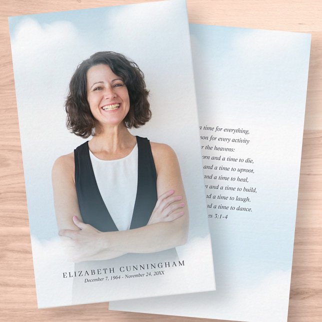 Carte De Visite Nuages funéraires commémoratifs au ciel Photo mode (Créateur téléchargé)