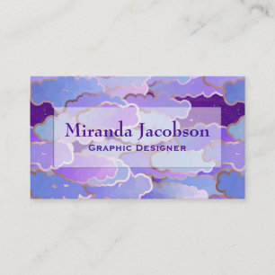 Carte De Visite Nuages japonais, crépuscule, violet et violet pro