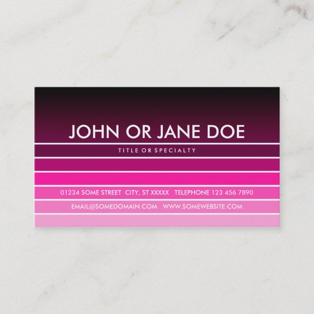 Carte De Visite nuance rose (Devant)