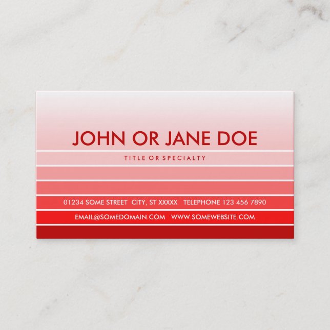 Carte De Visite nuance rouge (Devant)