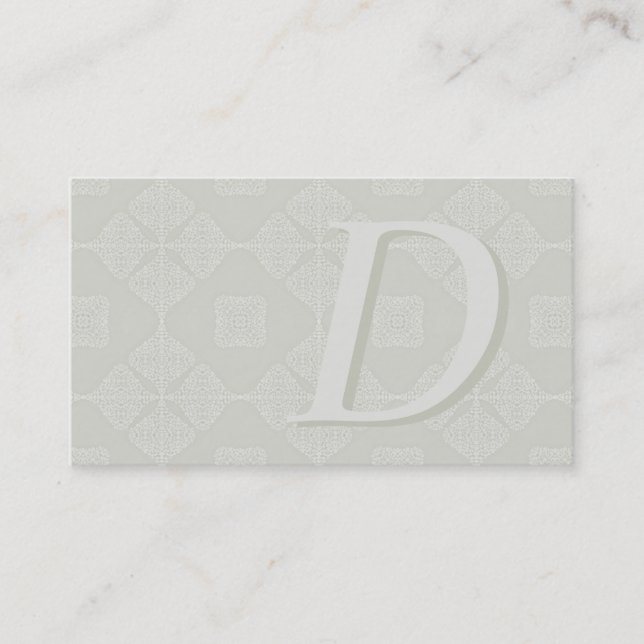 Carte De Visite Nuances classiques décorées d'un monogramme des (Devant)