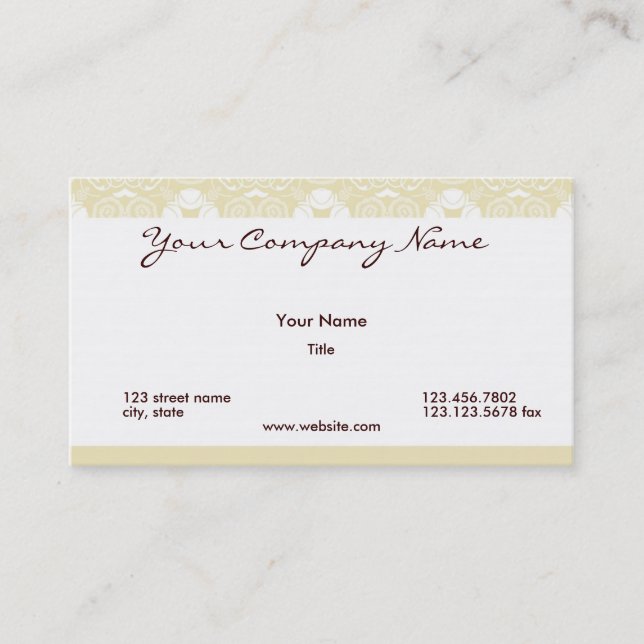 Carte De Visite Nuances d'or (Devant)