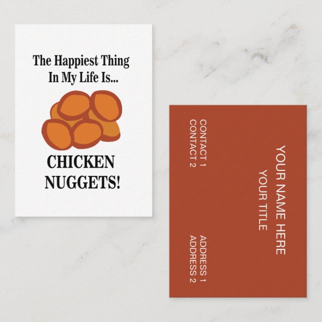 Carte De Visite Nugget de poulet Fast Food Nugget de poulet (Devant / Derrière)
