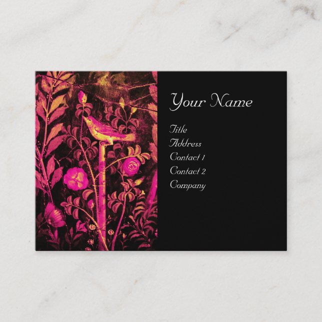 Carte De Visite NUIT AVEC MONOGRAM ROSE, Noir d'or rose (Devant)