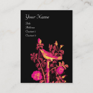 Carte De Visite NUIT AVEC MONOGRAM ROSE, Pearle noire rose