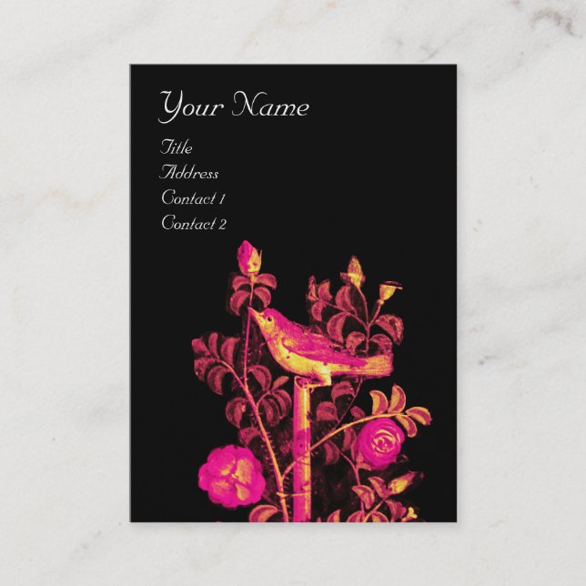 Carte De Visite NUIT AVEC MONOGRAM ROSE, Pearle noire rose (Devant)