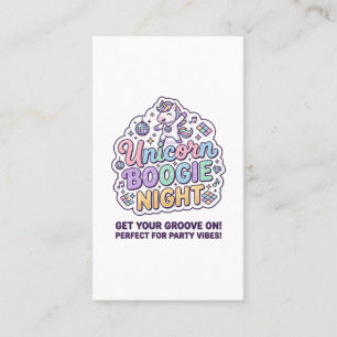 Carte De Visite Nuit de Boogie de Licorne Gras Typographie Graphiq