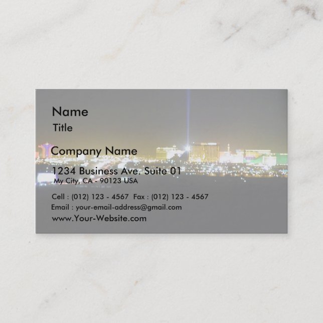 Carte De Visite Nuit de Las Vegas (Devant)