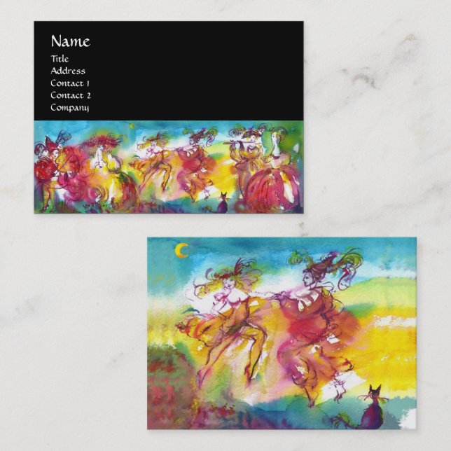 Carte De Visite NUIT DU CARNAVAL / Mascarade vénitienne,, Musique  (Devant / Derrière)