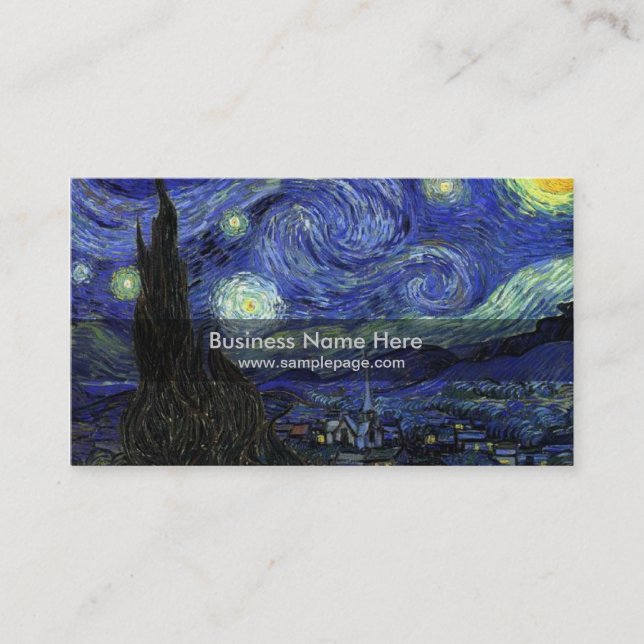 Carte De Visite nuit étoilée, 1889, Vincent van Gogh (Devant)