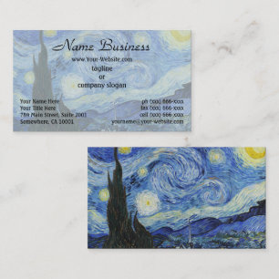 Carte De Visite Nuit étoilée de Van Gogh ciel bleu tourbillonnant