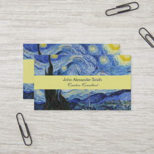 Carte De Visite Nuit étoilée de Van Gogh ciel tourbillonnant bleu