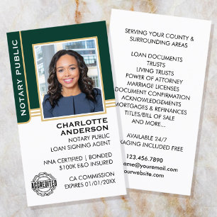 Carte De Visite Numéro de l'agent de signature du prêt public nota