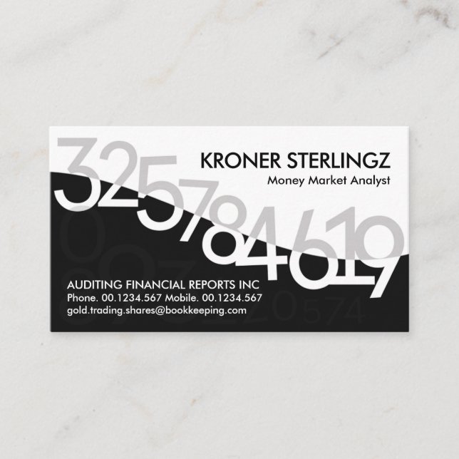 Carte De Visite Numéro de vague financière Trading (Devant)