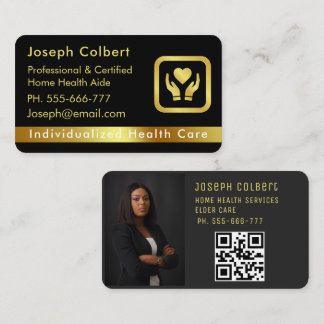 Carte De Visite Nurse Caregiver Modern Gold Medical Care 