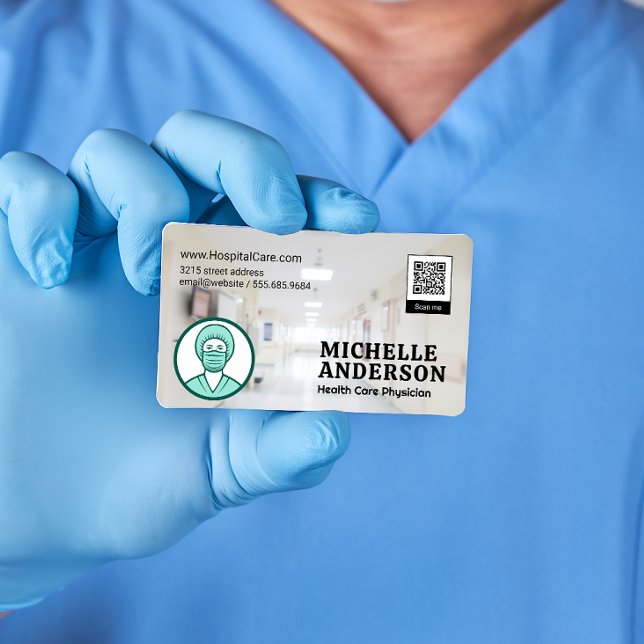 Carte De Visite Nurse Logo | QR Code Business Card (Créateur téléchargé)