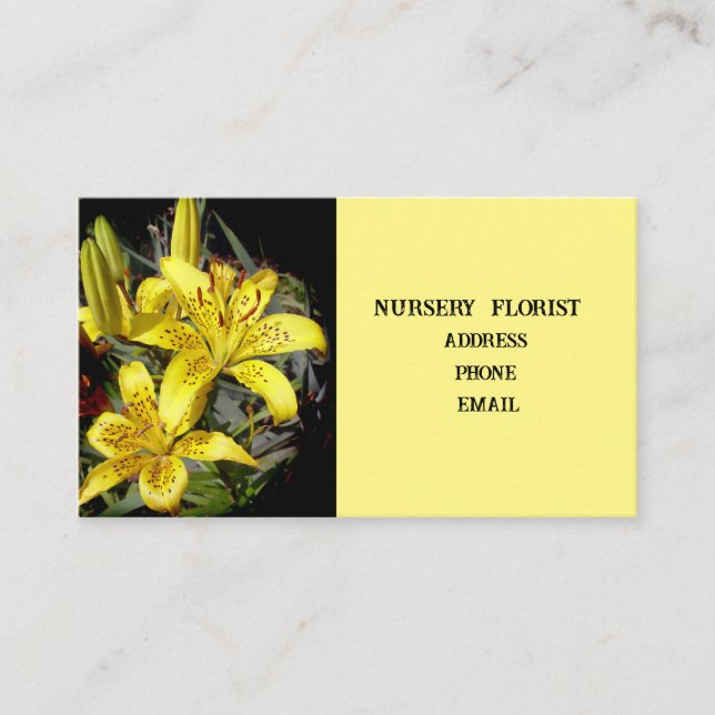 Carte De Visite Nursery florist (Devant)