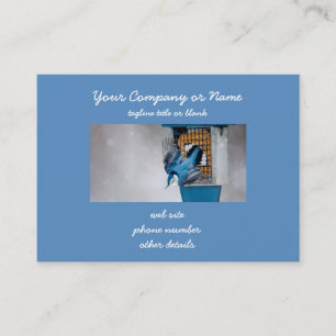 Carte De Visite Nuthatch à poitrine blanche en neige - Photo origi