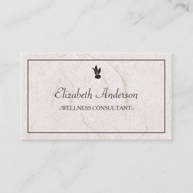 Carte De Visite Nutrition Brown professionnelle Papier biologique  (Devant)