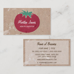 Carte De Visite Nutrition de Tomate en Papier Craft Biologique de