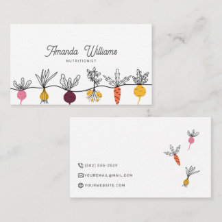 Carte De Visite Nutritionniste Chef personnel minimaliste Légumes