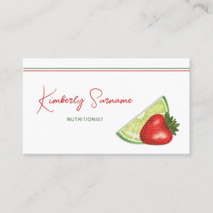 Carte De Visite Nutritionniste des fruits fraise et tranche de cit