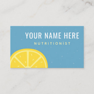 Carte De Visite Nutritionniste diététiste Lemon Citrus Médias soci