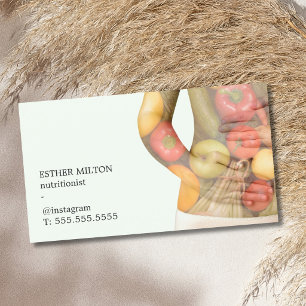 Carte De Visite Nutritionniste Élégant et Propre Légumes