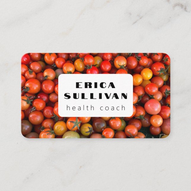 Carte De Visite Nutritionniste Health Coach Chef Tomates Vegan Die (Devant)