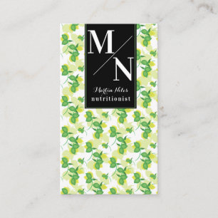 Carte De Visite Nutritionniste Sain Citron Gras Moderne