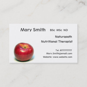 Carte De Visite Nutritionniste/thérapeute/Naturopath nutritionnels