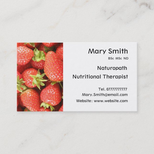 Carte De Visite Nutritionniste/thérapeute/Naturopath nutritionnels (Devant)