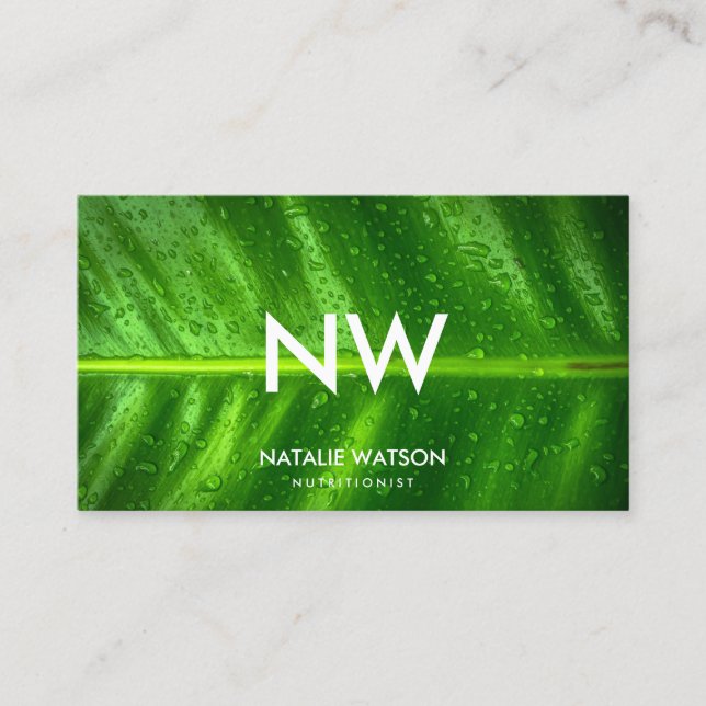 Carte De Visite Nutritionniste vert humide de professionnel de (Devant)