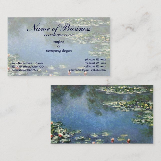 Carte De Visite Nymphéas (1906) de Claude Monet (Devant / Derrière)