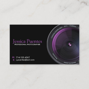 Carte De Visite Objectif de caméra professionnel de photographe
