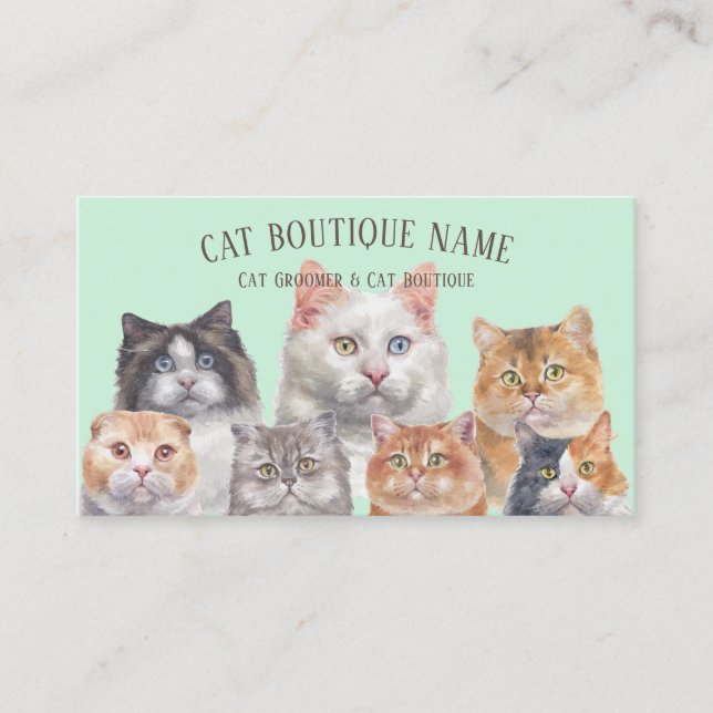 Carte De Visite Objets de souvenir d'artiste de mémorial de chat (Devant)