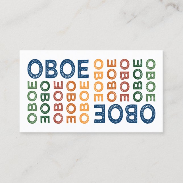 Carte De Visite Oboe coloré (Devant)