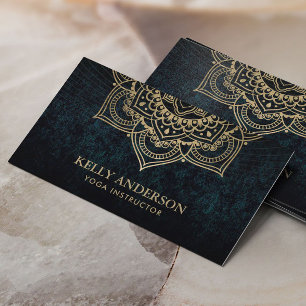 Carte De Visite Obscurité de mandala de Lotus d'or d'instructeur