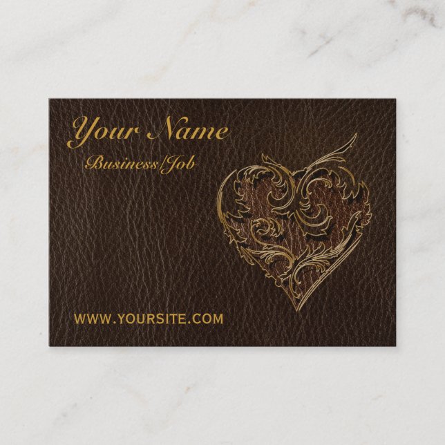 Carte De Visite Obscurité simili cuir de coeur (Devant)