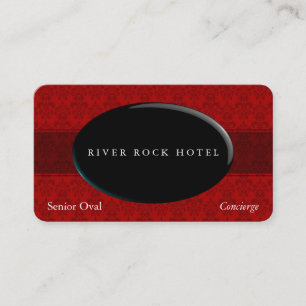 Carte De Visite Obsidienne ovale sur Damas rouge Type 42
