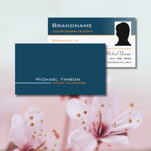 Carte De Visite Océan bleu et blanc Cool avec professionnel photo