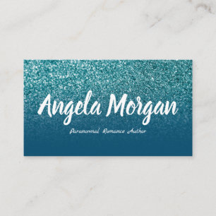 Carte De Visite Ocean Blue et Turquoise Ombre Parties scintillant 